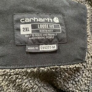 Carhartt 2XL work Sherpa lined duck canvas vest black/dark navy loose fit